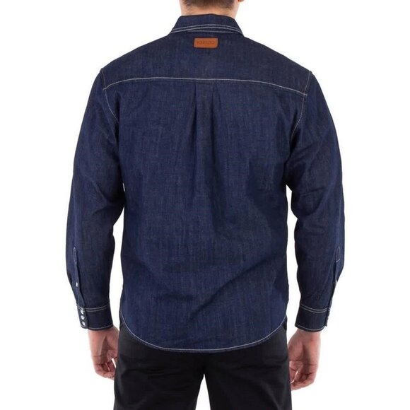 New Kenzo Embroidered Logo Denim Shirt, Size Medium - Picture 3 of 6